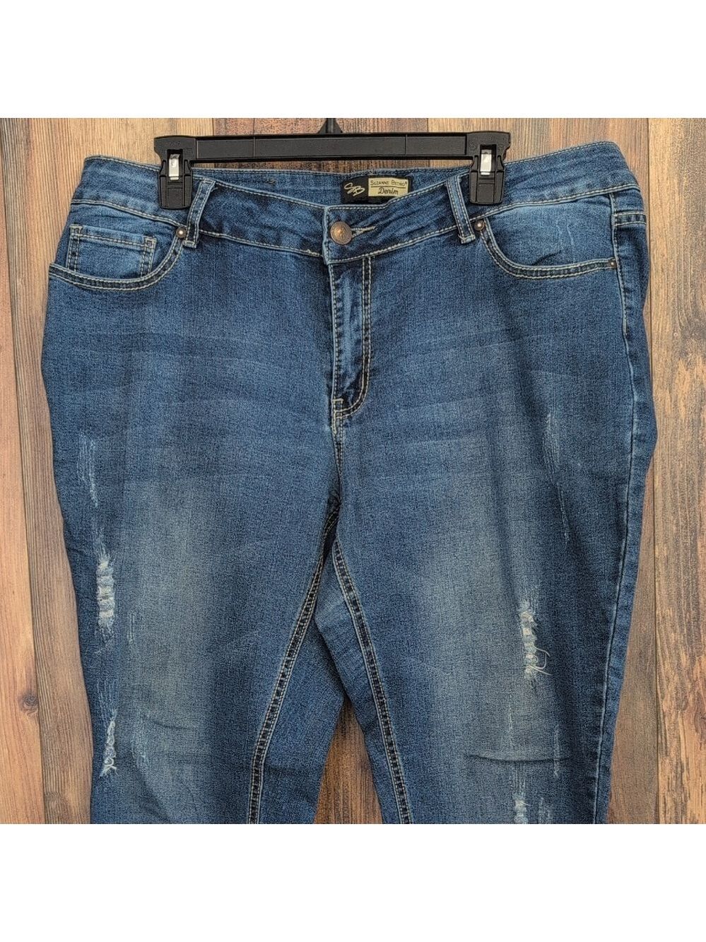 Suzanne Betro Distressed Blue Skinny Jeans 16 C244 - Picture 2 of 10